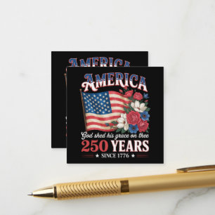 Amerika 250 Jahre Flagge Floral Begleitkarte