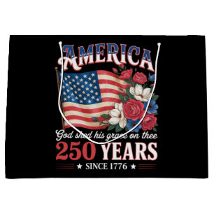 Amerika 250 Jahre Flagge Floral Große Geschenktüte