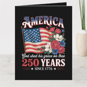 Amerika 250 Jahre Flagge Floral Karte