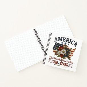 Amerika 250 Jahre Flagge Floral Notizblock