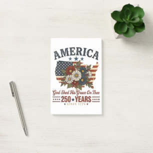 Amerika 250 Jahre Flagge Floral Post-it Klebezettel