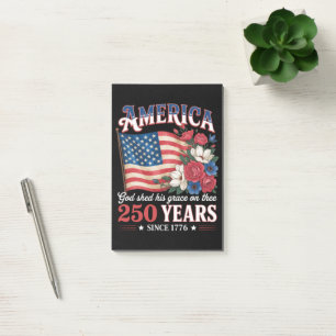 Amerika 250 Jahre Flagge Floral Post-it Klebezettel