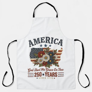 Amerika 250 Jahre Flagge Floral Schürze