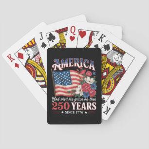 Amerika 250 Jahre Flagge Floral Spielkarten