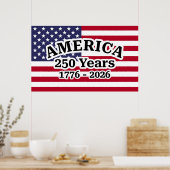 Amerika 250 Jahre Flagge Poster (Küche)