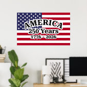 Amerika 250 Jahre Flagge Poster (Heimbüro)