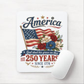 Amerika 250 Jahre Florale Flagge Mousepad (Mit Mouse)