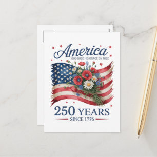 Amerika 250 Jahre Freiheit 1776 2026 Feiertagspostkarte