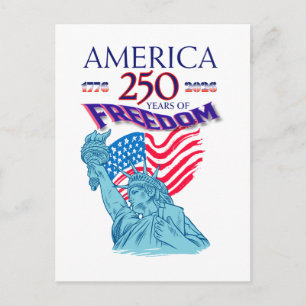 AMERIKA 250 JAHRE FREIHEIT STATUE DER FREIHEIT ANKÜNDIGUNGSPOSTKARTE