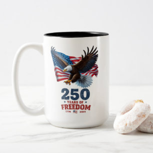 Amerika 250 Jahre Freiheit Weißkopfseeadler USA-Fl Zweifarbige Tasse