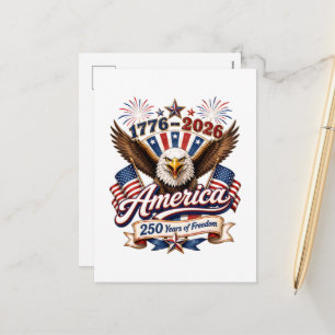 Amerika 250 Jahre Freiheitsadler Feiertagspostkarte
