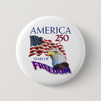 Amerika 250 Jahre Freiheitsflagge mit Weißkopfseea Button