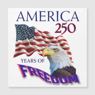 Amerika 250 Jahre Freiheitsflagge mit Weißkopfseea Magnetkarte