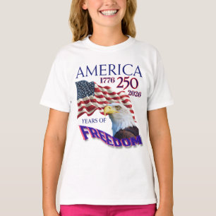 Amerika 250 Jahre Freiheitsflagge mit Weißkopfseea T-Shirt