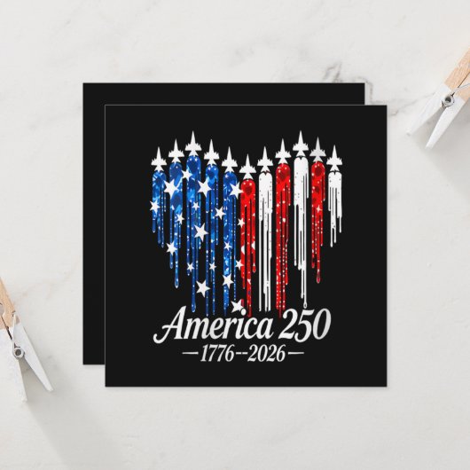 Amerika 250 Jahre Herzflagge (Vorderseite/Rückseite Beispiel)