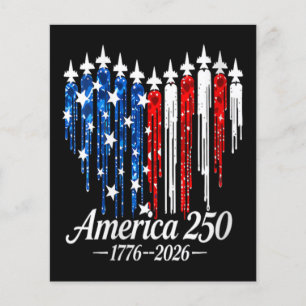 Amerika 250 Jahre Herzflagge Flyer