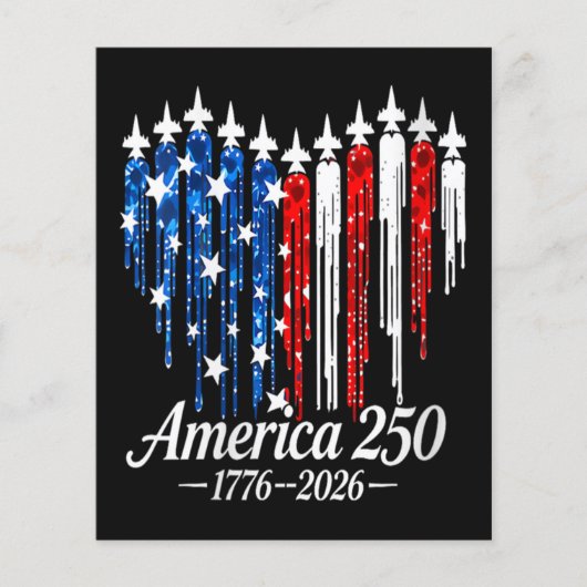 Amerika 250 Jahre Herzflagge Flyer (Vorne)