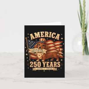 Amerika 250 Jahre Patriotisch Usa Dachshund Hund M Karte