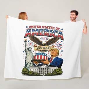 Amerika 250 Jahre Patriotische Adler-Feier Fleecedecke