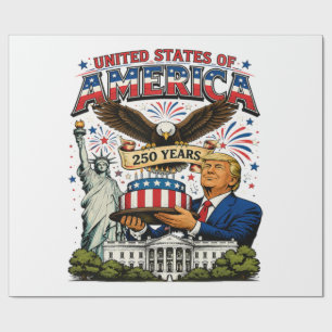 Amerika 250 Jahre Patriotische Adler-Feier Geschenkpapier