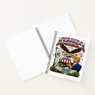 Amerika 250 Jahre Patriotische Adler-Feier Notizblock