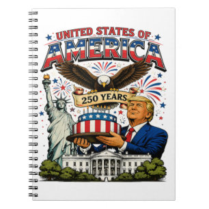 Amerika 250 Jahre Patriotische Adler-Feier Notizblock
