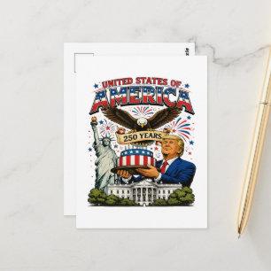 Amerika 250 Jahre Patriotische Adler-Feier Postkarte