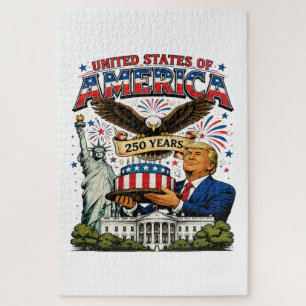 Amerika 250 Jahre Patriotische Adler-Feier Puzzle