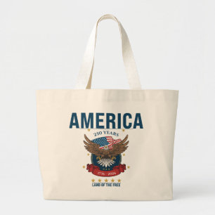 Amerika 250 Jahre Patriotisches Jubiläum Adler Jumbo Stoffbeutel