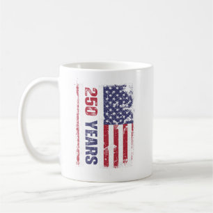 Amerika 250 Jahre Retro-Flagge 250. Jubiläum Kaffeetasse