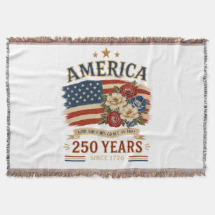 Amerika 250 Jahre seit 1776 Patriotische Blumenfla Decke
