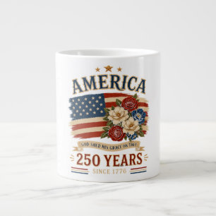 Amerika 250 Jahre seit 1776 Patriotische Blumenfla Jumbo-Tasse