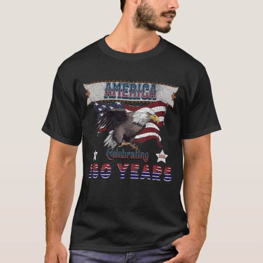 Amerika 250 Jahre T - Shirt - Patriotischer Adler  (Vorderseite)