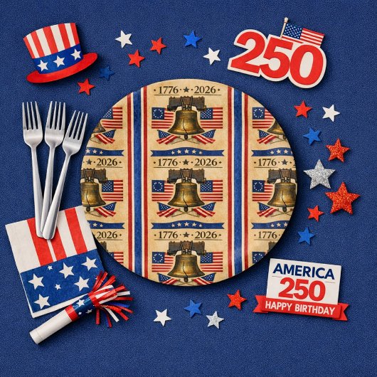 Amerika 250-Jahresfeier  Pappteller