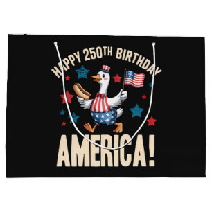 Amerika 250. Jahrestag Dämische patriotische Gans Große Geschenktüte