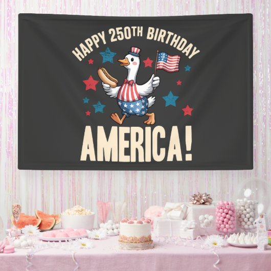 Amerika 250. Jahrestag Dummer Patriotischer Gans Banner (Party)