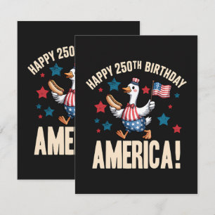 Amerika 250. Jahrestag Dummer Patriotischer Gans Karte