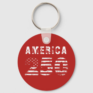 Amerika 250 Jahrestag Grunge Text Rot Schlüsselanhänger