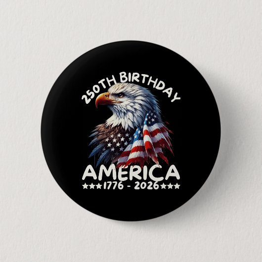 Amerika 250-jähriges Jubiläum Eagle Us Flag 4. Jul Button (Vorderseite)