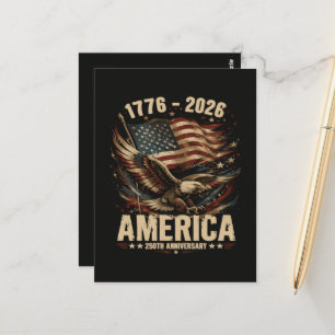 Amerika 250. Jubiläum Adler Patriotisch Postkarte