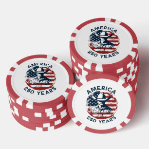 Amerika 250. Jubiläum Cowboy 1776-2026 Pokerchips