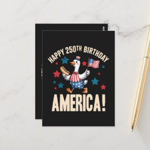 Amerika 250. Jubiläum Dummer Patriotischer Gans Postkarte