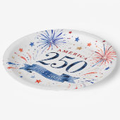 Amerika 250. Jubiläum Papierplatten Pappteller (Schrägansicht)