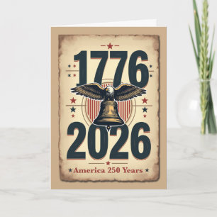 Amerika 250. Jubiläum Patriotisch Historisch  Feiertagskarte