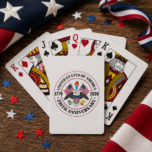 Amerika 250. Jubiläum  Patriotisches Adler-Emblem Spielkarten