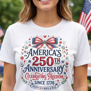 Amerika 250. Jubiläum Preppy Coquette Schleife T-Shirt
