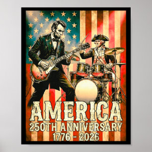Amerika 250. Jubiläum Rockband Patriotisch Poster