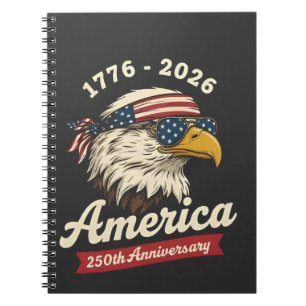 Amerika 250. Jubiläum USA Adler Vogel 1776 2026 Notizblock