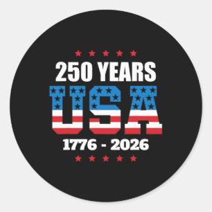 Amerika 250. Jubiläum Usa-Flagge Patriotisch 4. Ju Runder Aufkleber