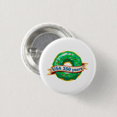 Amerika 250. Jubiläum USA mit süßem Donut Button (Vorne & Hinten)